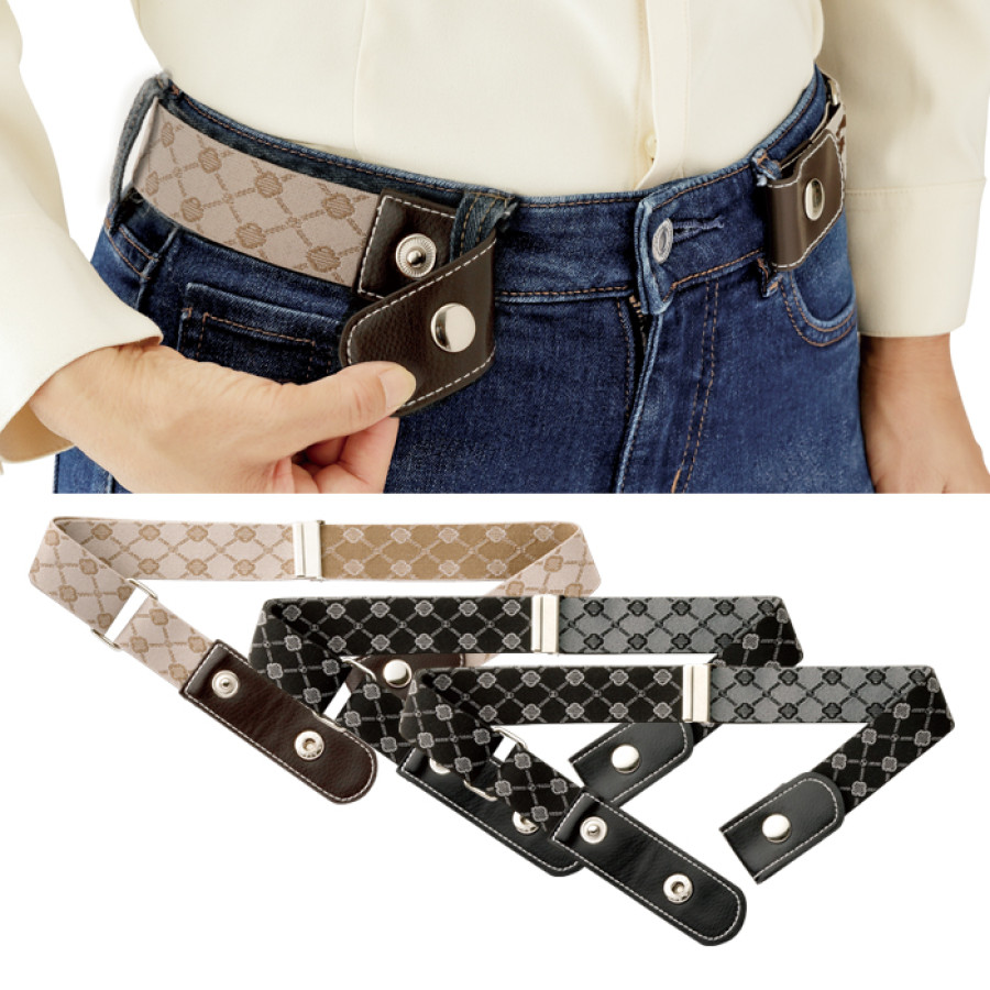 NEWジャカード織りお腹すっきりゴムベルト 菱柄3本組