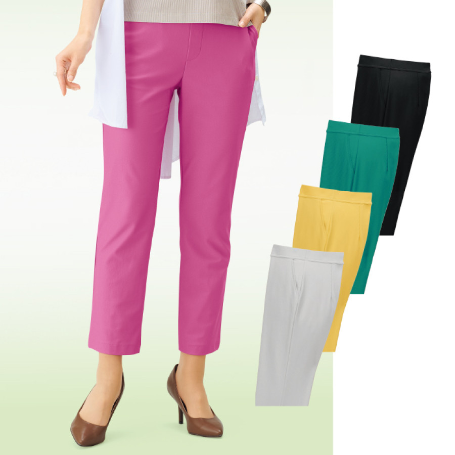 エアシルキー スリムカラーパンツ