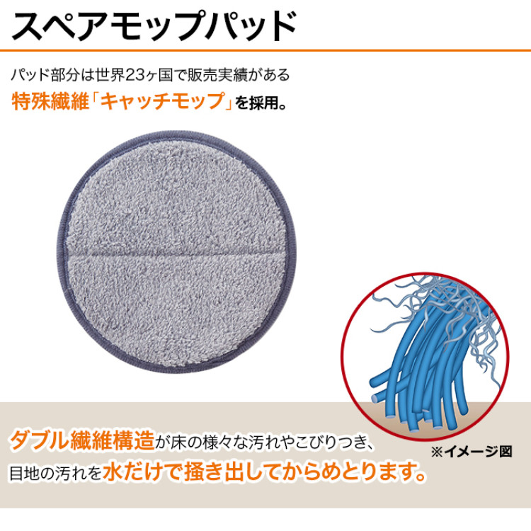 回転モップクリーナースペアモップパッド＆屋外用パッドお買い得セット