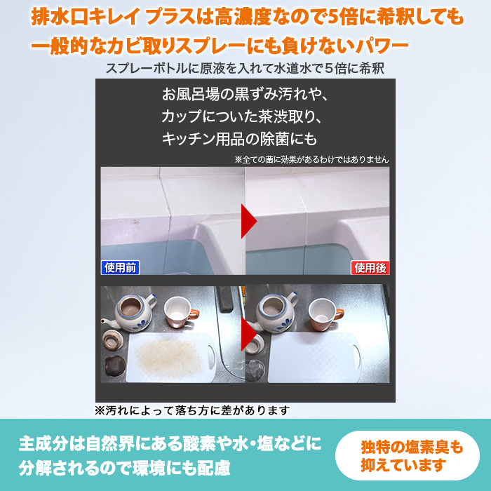 業務用カビ・ヌメリクリーナー【排水口キレイ プラス】 大容量