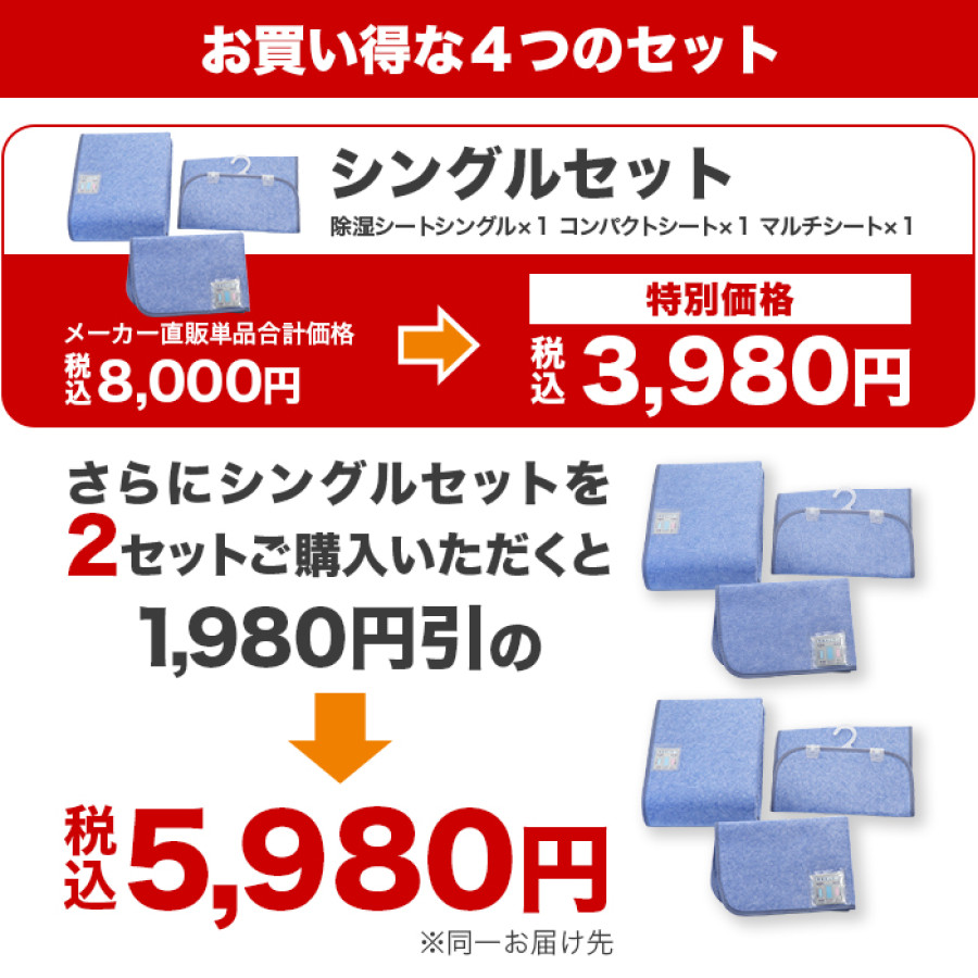 モリリン 洗える除湿シートセット セミダブル