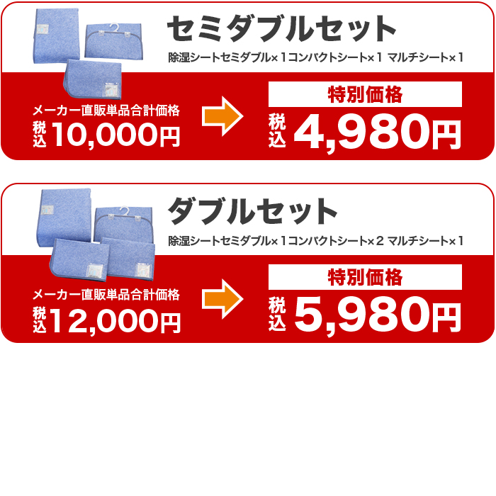 モリリン 洗える除湿シートセット セミダブル