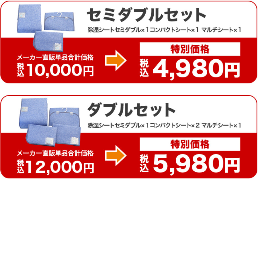 モリリン 洗える除湿シートセット セミダブル