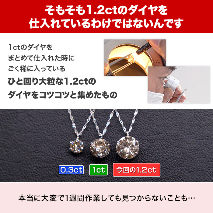 大丸松坂屋外商部 プラチナ1.2ctダイヤモンドペンダント