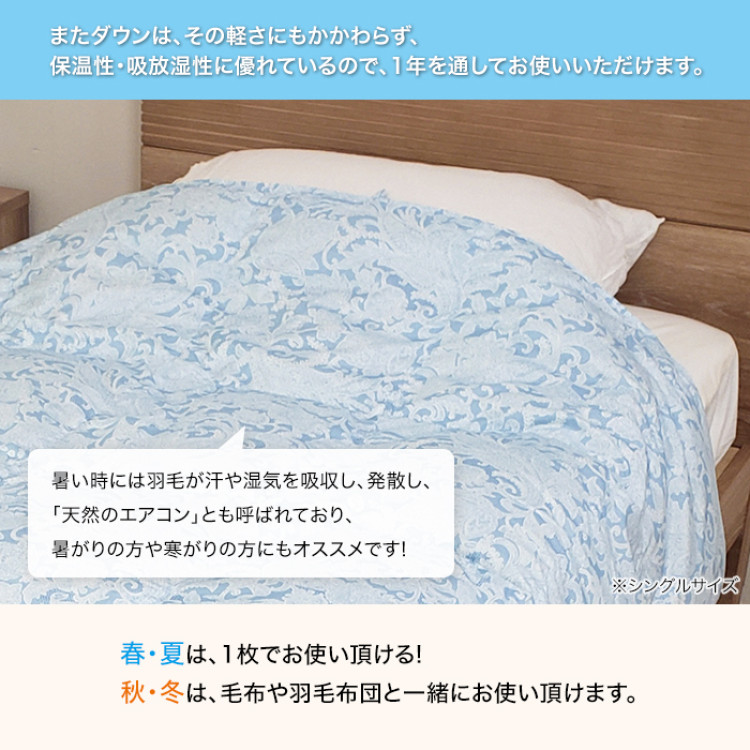 フランス産洗える高級羽毛肌掛け布団特別セット ダブル