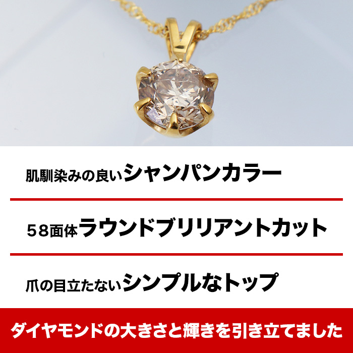 松屋銀座外商部 純金1.5ctダイヤモンドペンダント