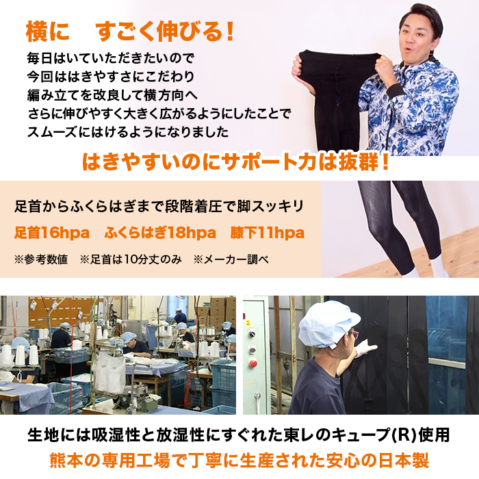 らくらくテーピングスパッツパワーウォークPROⅤ(7分丈)