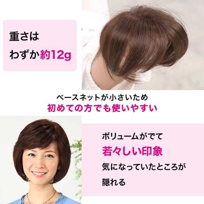 高級人毛100% 高品質カンタンどこでもヘアピース