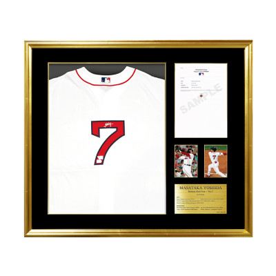 「吉田正尚」直筆サイン入り レッドソックスホーム レプリカユニフォーム 特製フレーム