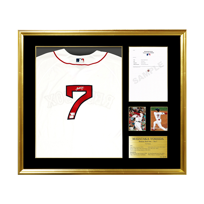 「吉田正尚」直筆サイン入り レッドソックスホーム オーセンティックユニフォーム 特製フレーム
