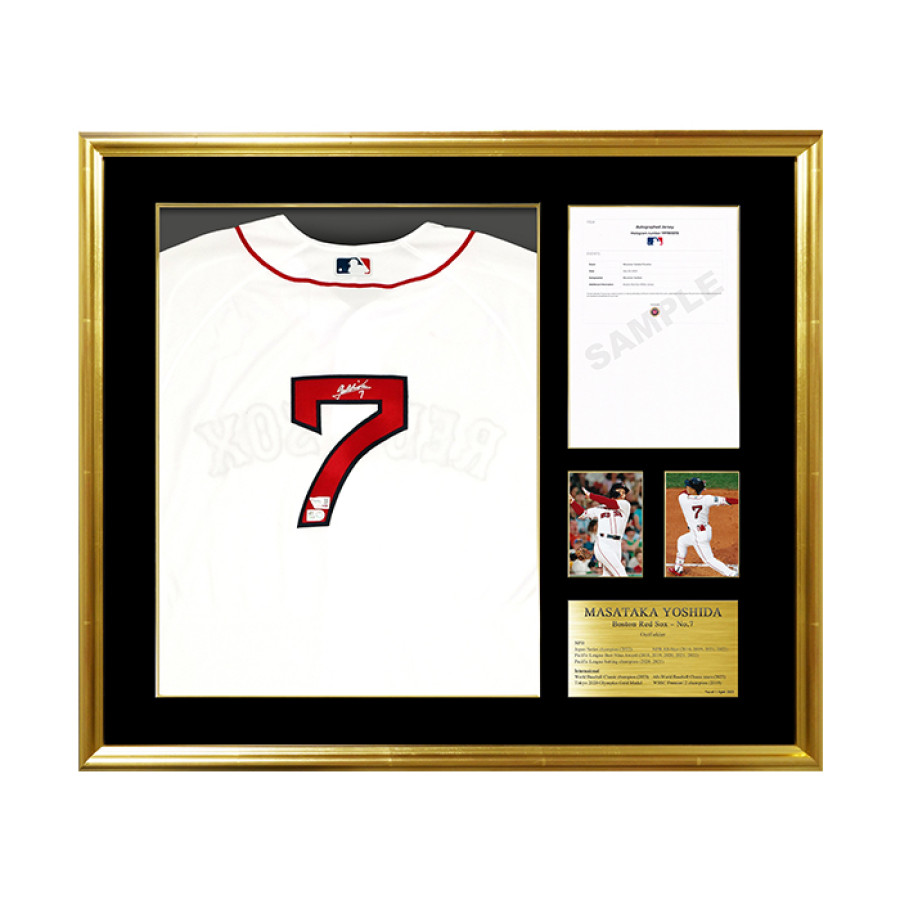 「吉田正尚」直筆サイン入り レッドソックスホーム オーセンティックユニフォーム 特製フレーム