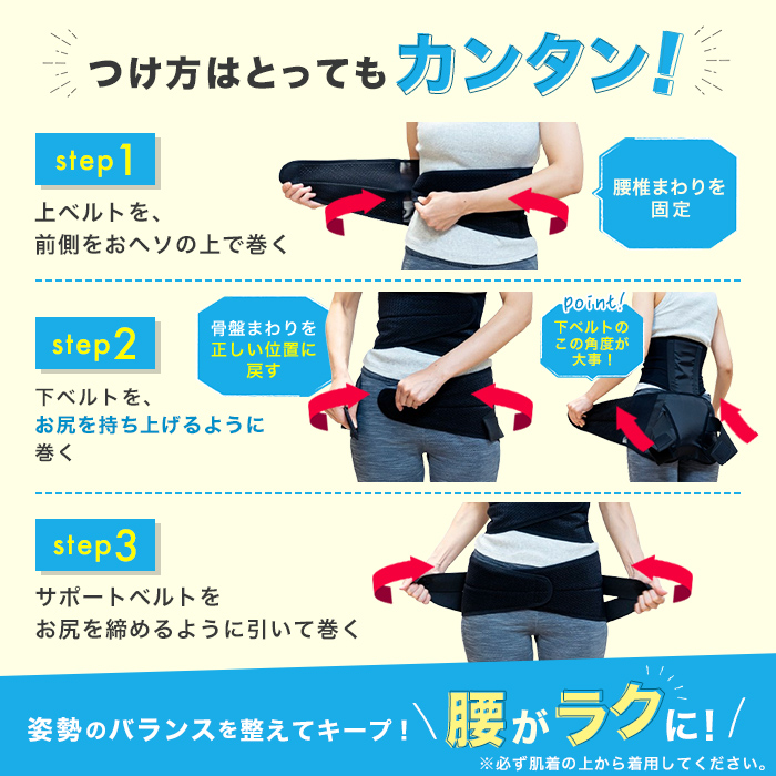 骨盤先生の楽ちん腰ベルト ダブル