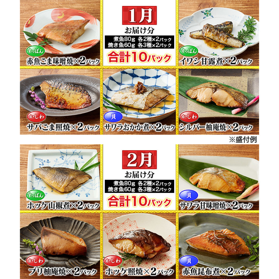 「神田川本店」総料理長 谷口広一監修 煮魚・焼き魚セット 定期便