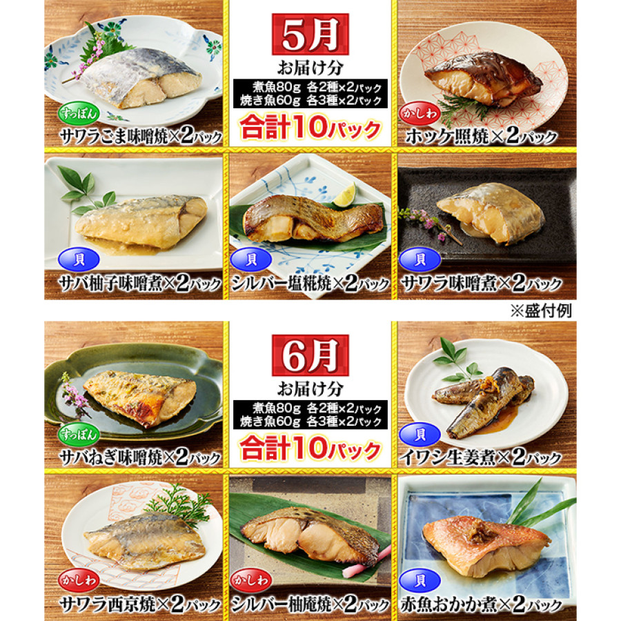「神田川本店」総料理長 谷口広一監修 煮魚・焼き魚セット 定期便