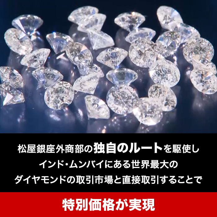 松屋銀座外商部 鑑定書付き純金1.2ctダイヤモンドペンダント