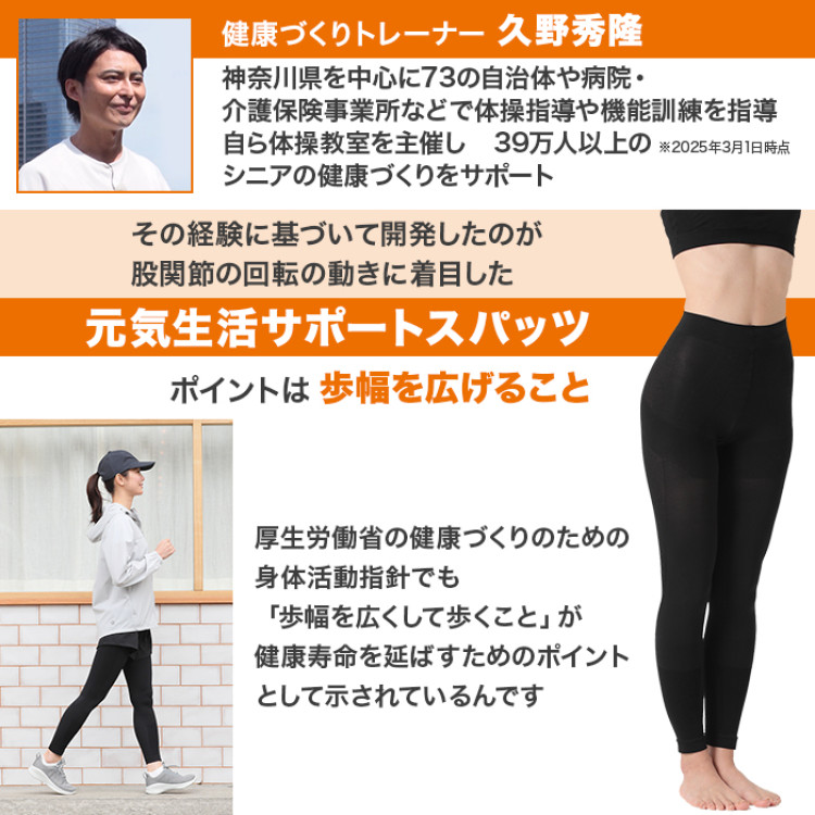 健康づくりトレーナー監修 久野式元気生活サポートスパッツ