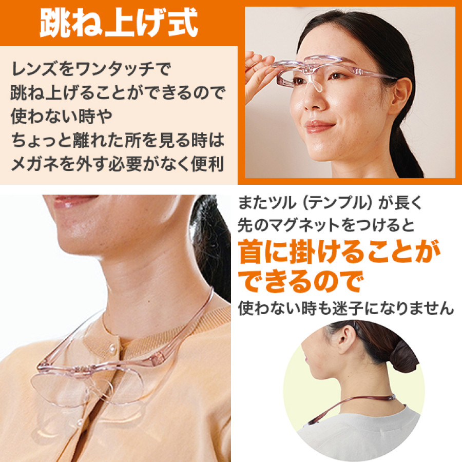 ダブルレンズ！メガネ型ルーペ スワップアイ