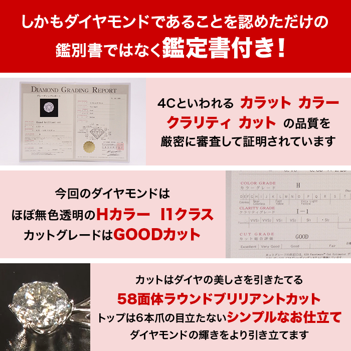 松屋銀座外商部 鑑定書付き純プラチナ1.3ctダイヤモンドペンダント