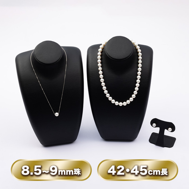 8.5-9mm花珠真珠ネックレスセット