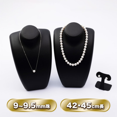 9-9.5mm花珠真珠ネックレスセット