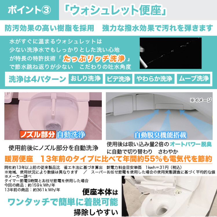 TOTOトイレリフォーム 洋式&rarr;洋式 ウォシュレット(TCF8GK35)