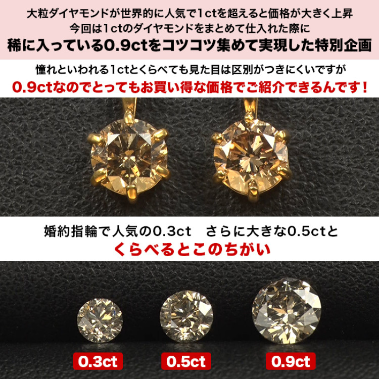 髙島屋純金0.9ctダイヤモンドペンダント