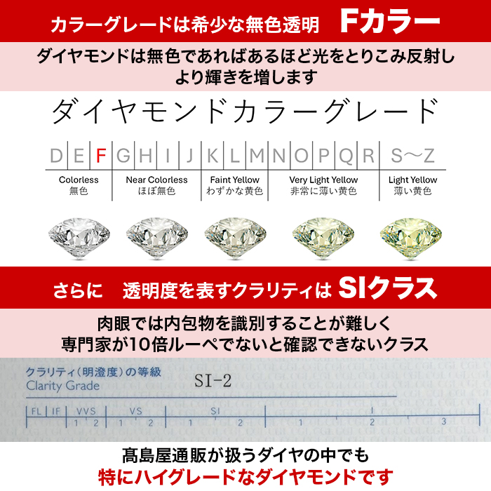 髙島屋 鑑定書付Fカラー純プラチナ台1ctダイヤモンドペンダント