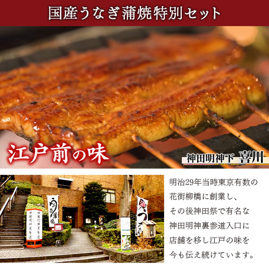 神田明神下 喜川 国産うなぎ蒲焼11枚セット
