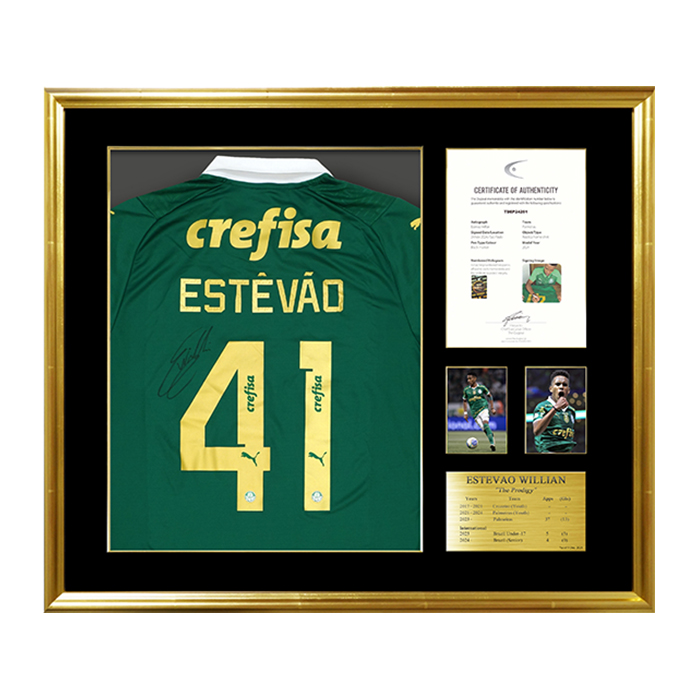 エステバン直筆サイン入りパルメイラス2024ホームユニフォーム 特製フレーム