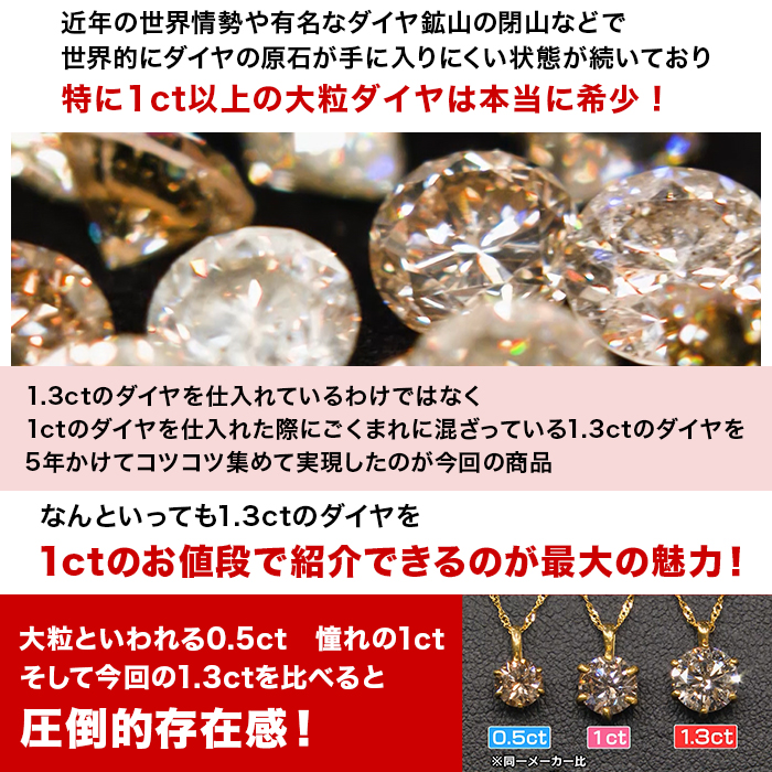 メーカー半期決算直前スペシャル企画 純金1.3ctダイヤモンドペンダント