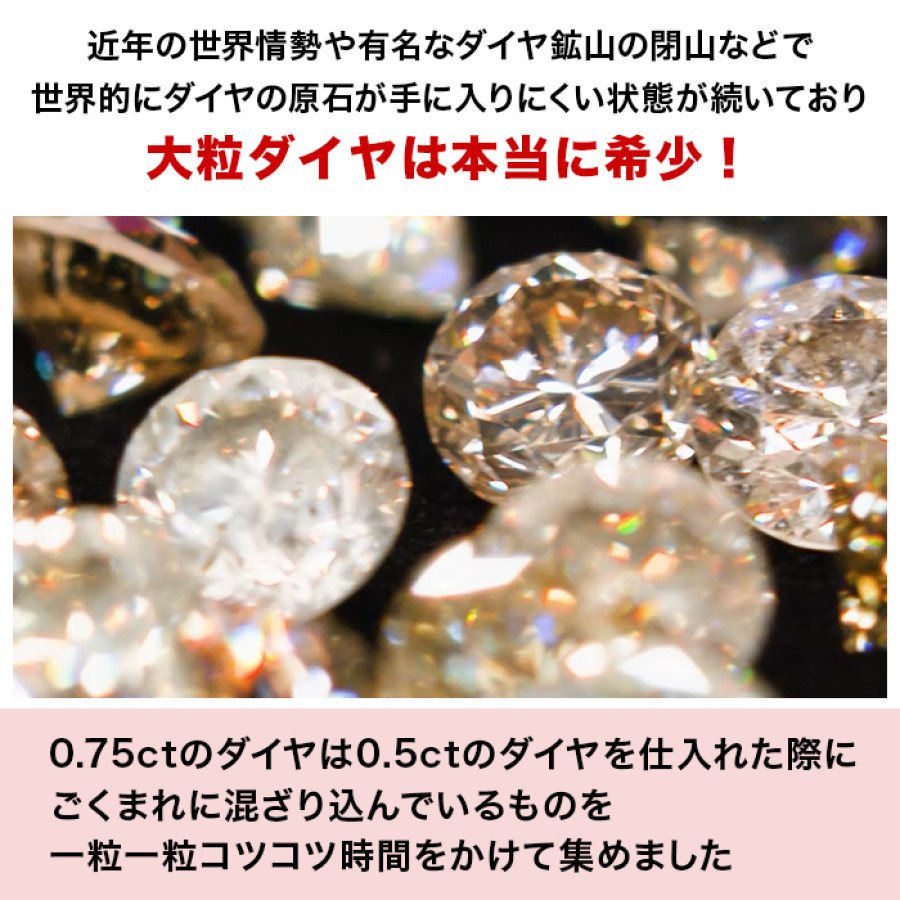 歳末大感謝セール! 純金0.75ctダイヤモンドペンダント