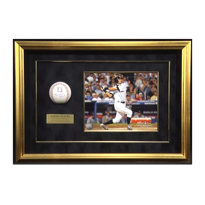 イチロー直筆サイン入りMLB公式試合球 特製フレーム(&rdquo;HOF25&rdquo;添書き入り/HOFロゴ入り)