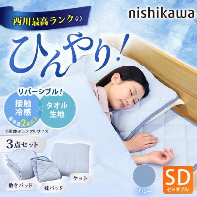 西川(nishikawa) ひんやり涼感寝具 ドリーミングアイス 3点セット  セミダブル