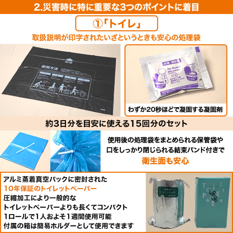 防災先進県・高知発！女性防災士厳選！小さく畳める防災セット 男性用