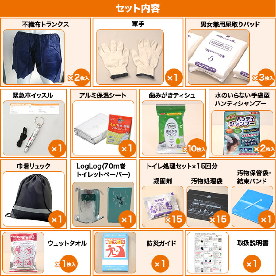 防災先進県・高知発！女性防災士厳選！小さく畳める防災セット 男性用