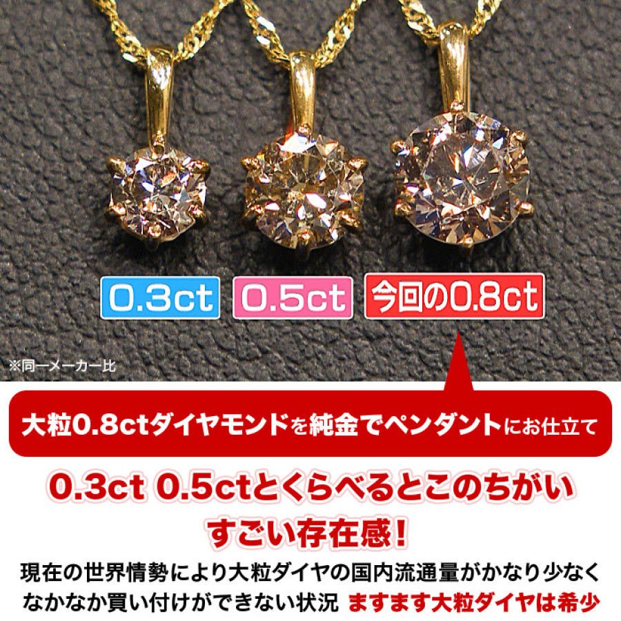 髙島屋 純金 大粒0.8ctダイヤモンドペンダント | テレビ朝日グループの