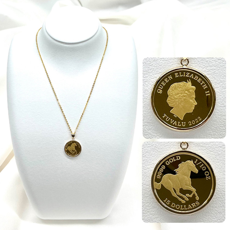 髙島屋エリザベス女王純金コインペンダント1/10オンス
