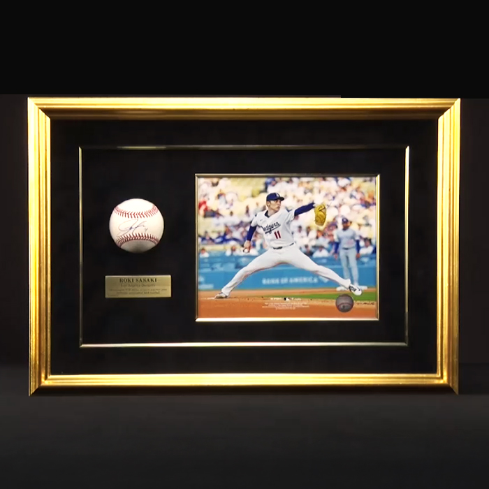 佐々木朗希 直筆サイン入りMLB公式試合球 特製フレーム
