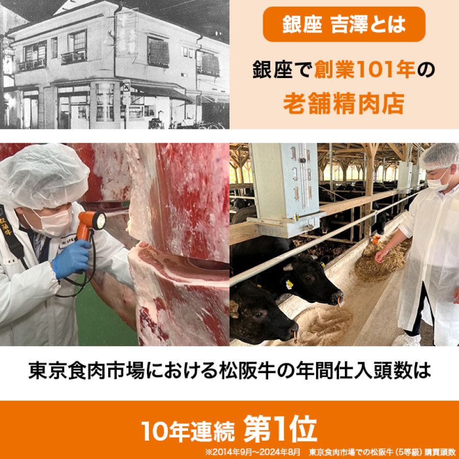 創業101年銀座吉澤 松阪牛A5等級特別セット(800g)特典付き
