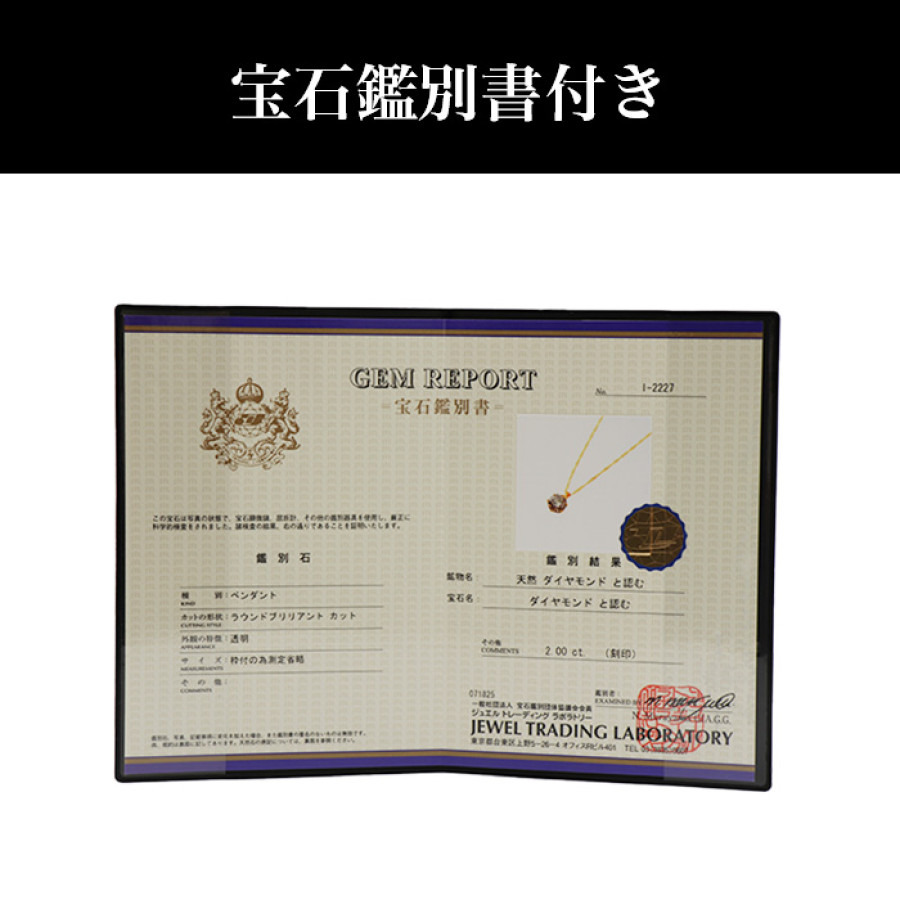 大丸松坂屋外商部 純金2.0ctダイヤモンドペンダントセット