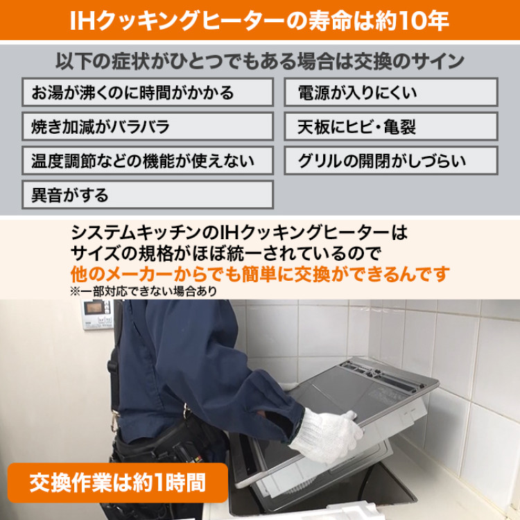 【IH&rarr;IH】パナソニック IHクッキングヒーター交換サービス