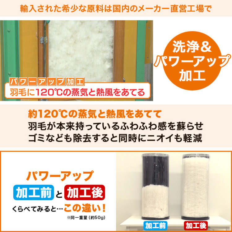 モリリン ハンガリー産4つ星ホワイトダックダウン高級羽毛掛け布団 ダブル