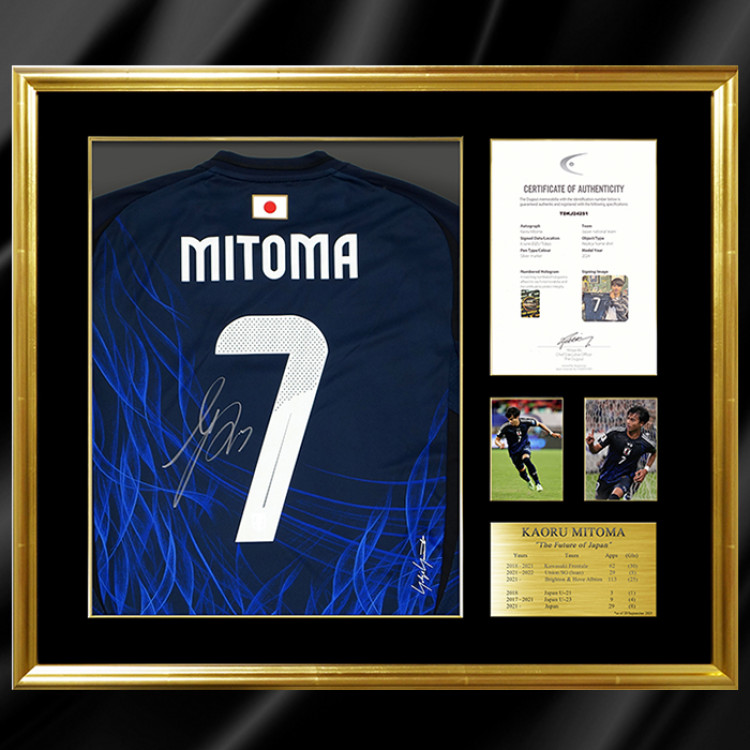 三笘薫 直筆サイン入り日本代表2024ホームユニフォーム特製フレーム