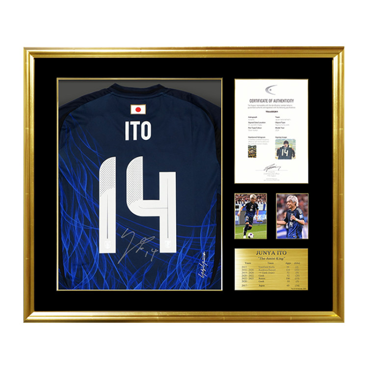 伊東純也 直筆サイン入り日本代表2024ホームユニフォーム特製フレーム