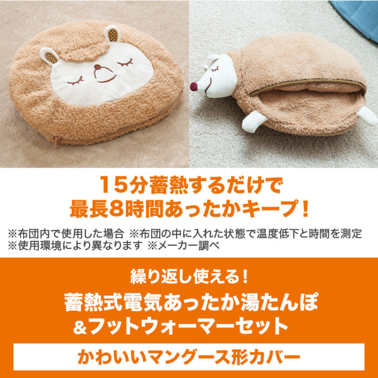 繰り返し使える！蓄熱式電気あったか湯たんぽ＆フットウォーマーセット