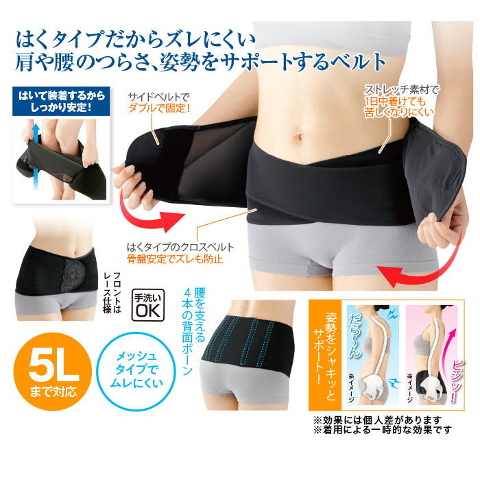 体幹サポート X腰ベルト