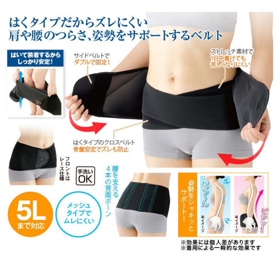 体幹サポート X腰ベルト