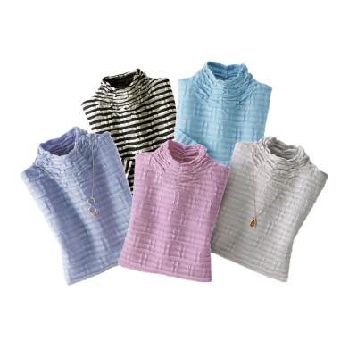 綿混素材の涼やかシャーリングプルオーバー