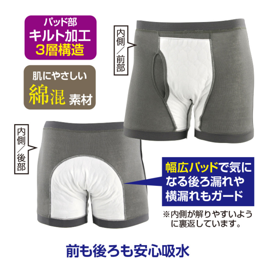 おしりまで安心ニットトランクス3色組(同サイズ)