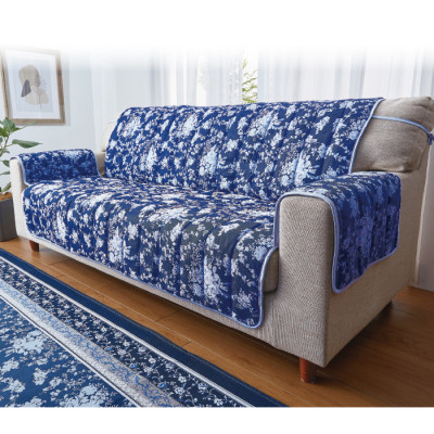 抗菌防ダニ 両面使えるゴブラン織ひじ付きソファカバー 3人掛用